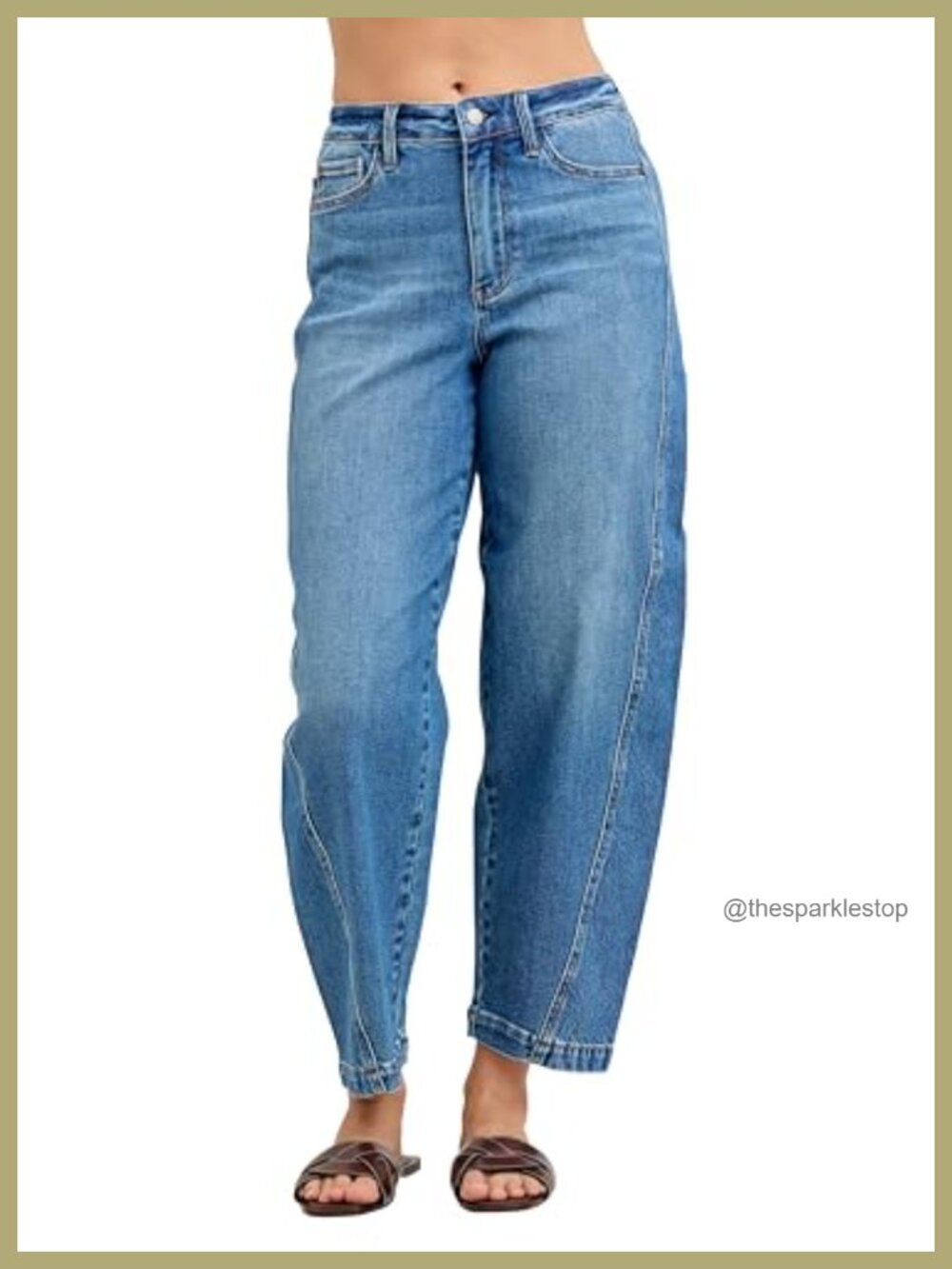 High Waisted Barrel Rigid Magic Loose Wide Leg Jeans